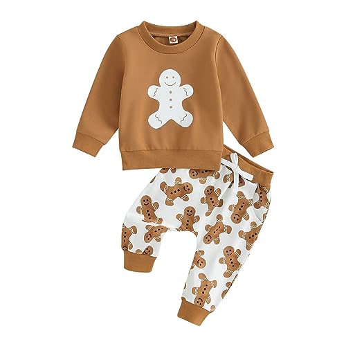 Carolilly Vêtements de Noël Bébé Garçon Fille Ensemble Sweat Pull