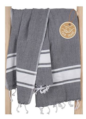 ZusenZomer Fouta de Plage XXL Sol 100x200 Gris - Drap