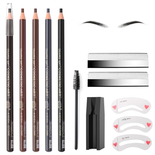 Crayon à Sourcils Imperméable à l'eau, 5 Pièces Crayon Sourcil