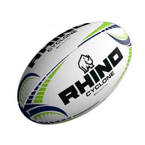 Rhino Cyclone Ballon de Rugby Large Blanc