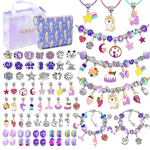 WEVOL Cadeau Fille 5-13 Ans Bijoux Enfant, Fabrication Bracelet Charms