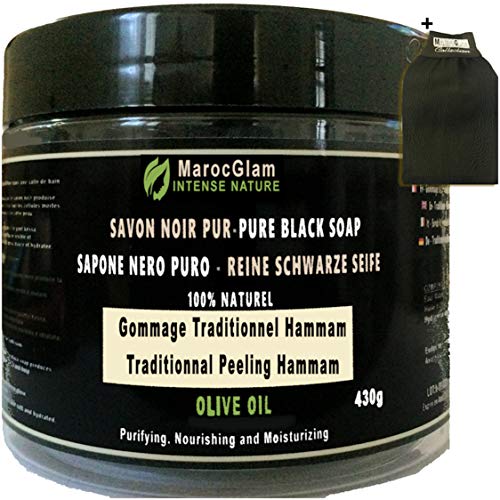 Savon Noir Gommage 470g + Gant Kessa OFFERT, à l'huile